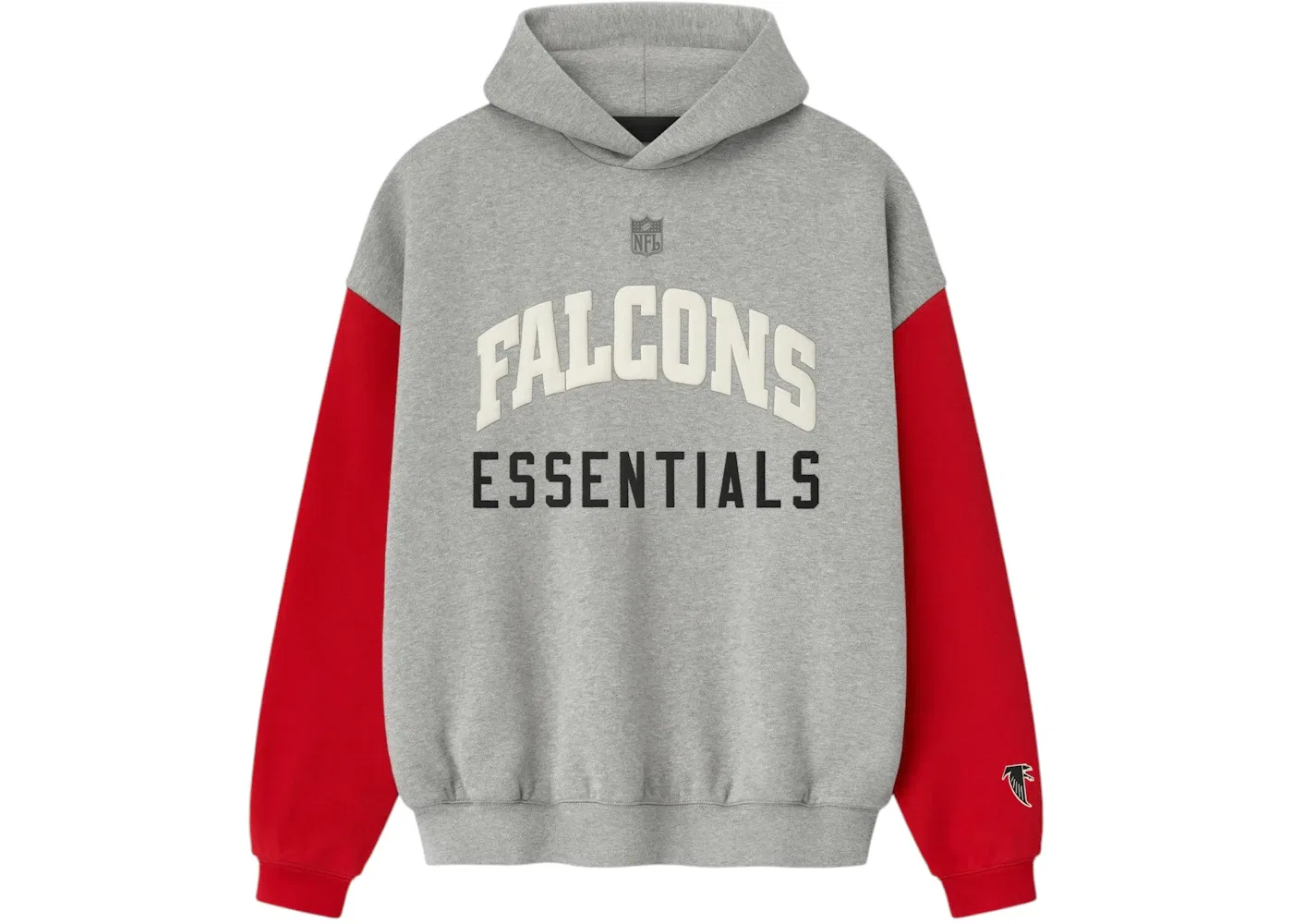 Мужская худи Falcons Sport с принтом Fear of God, Concrete Heather/Red
