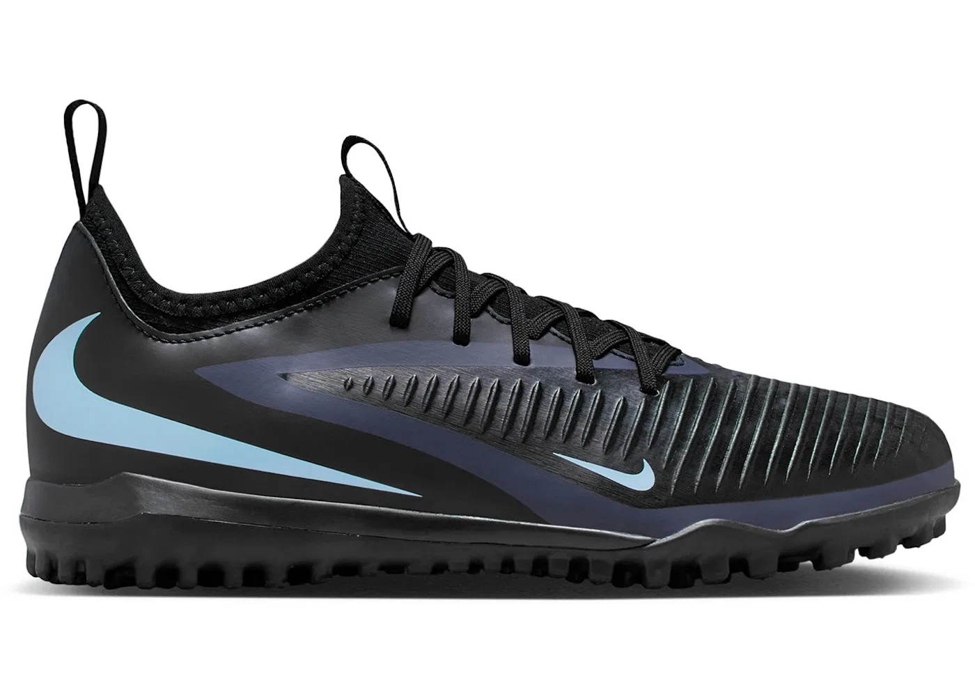 Детские кроссовки для мальчиков с длинным шнурком Nike Phantom 6 Low Academy TF Shadow Pack, Black/Black