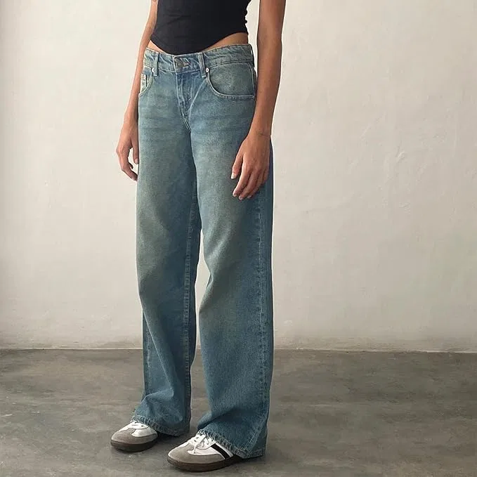 Джинсы свободные Y2k, boyfriend, nostalgic Blue — фото 4
