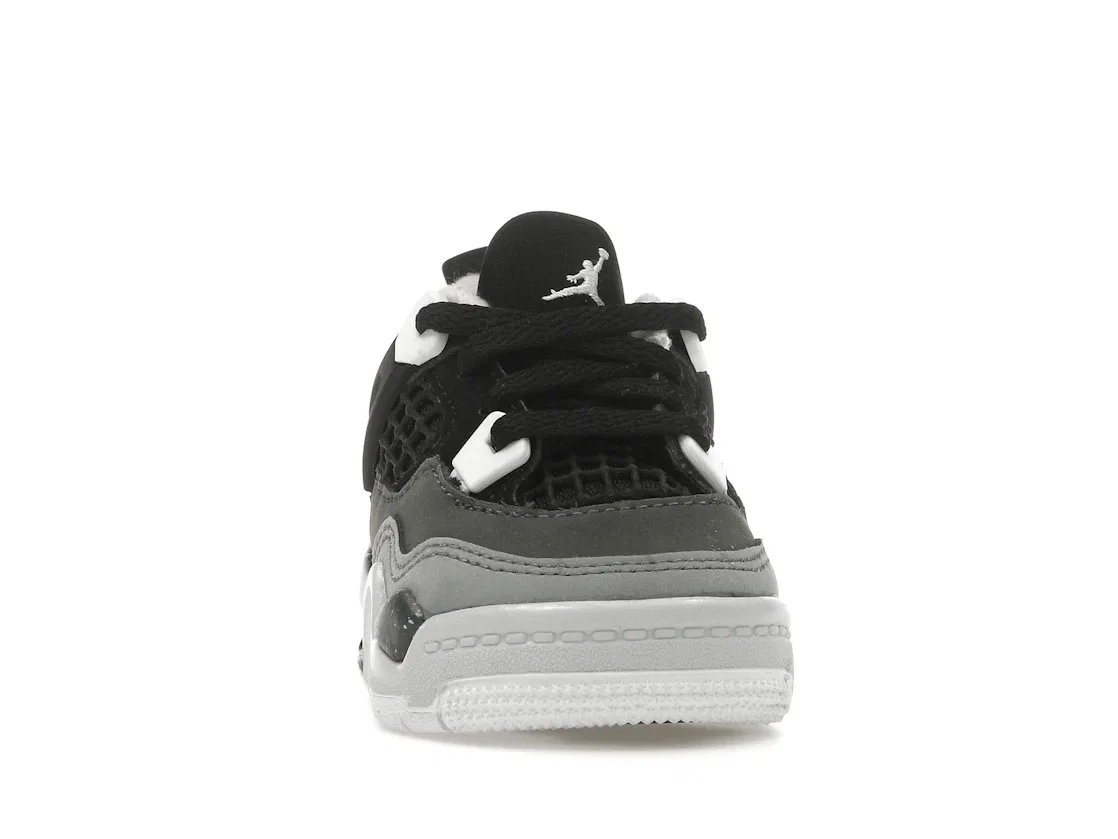 Детские кроссовки Lifestyle с перфорированным носком Jordan 4 Retro Jordan, Black/White/Anthracite/Black/Pure Platinum — фото 2