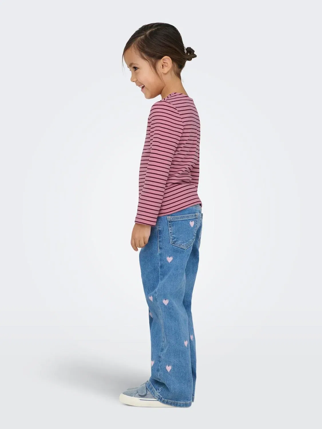 Лонгслив из рубчатого трикотажа Kmgmaude Mini Kids Only, розовый — фото 3