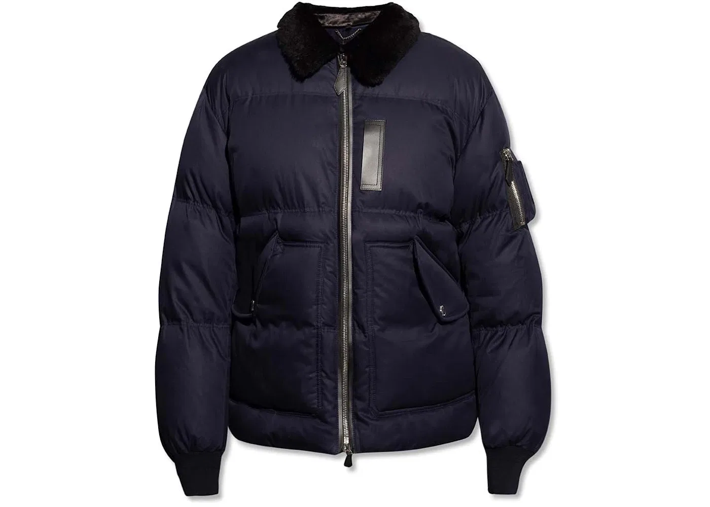 Мужская пуховая куртка с воротником из шерпы Burberry, Navy