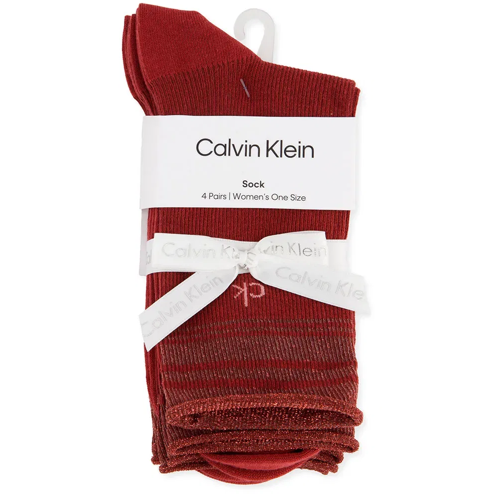 Женские носки с люрексом Calvin klein, Red — фото 3