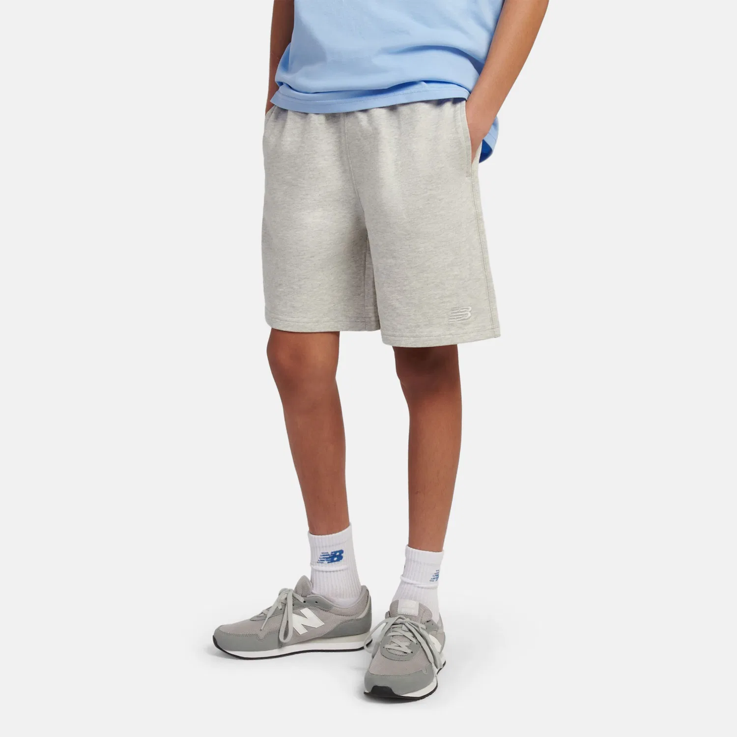 Детские шорты свободного кроя с логотипом French Terry Small Logo New Balance, Ash Heather