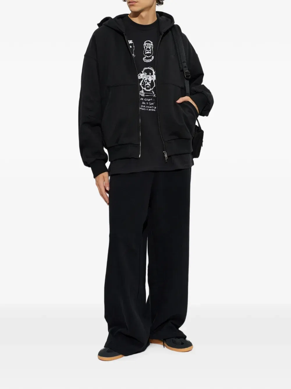 Укороченная худи на молнии Premium Essentials Adidas, черный — фото 2