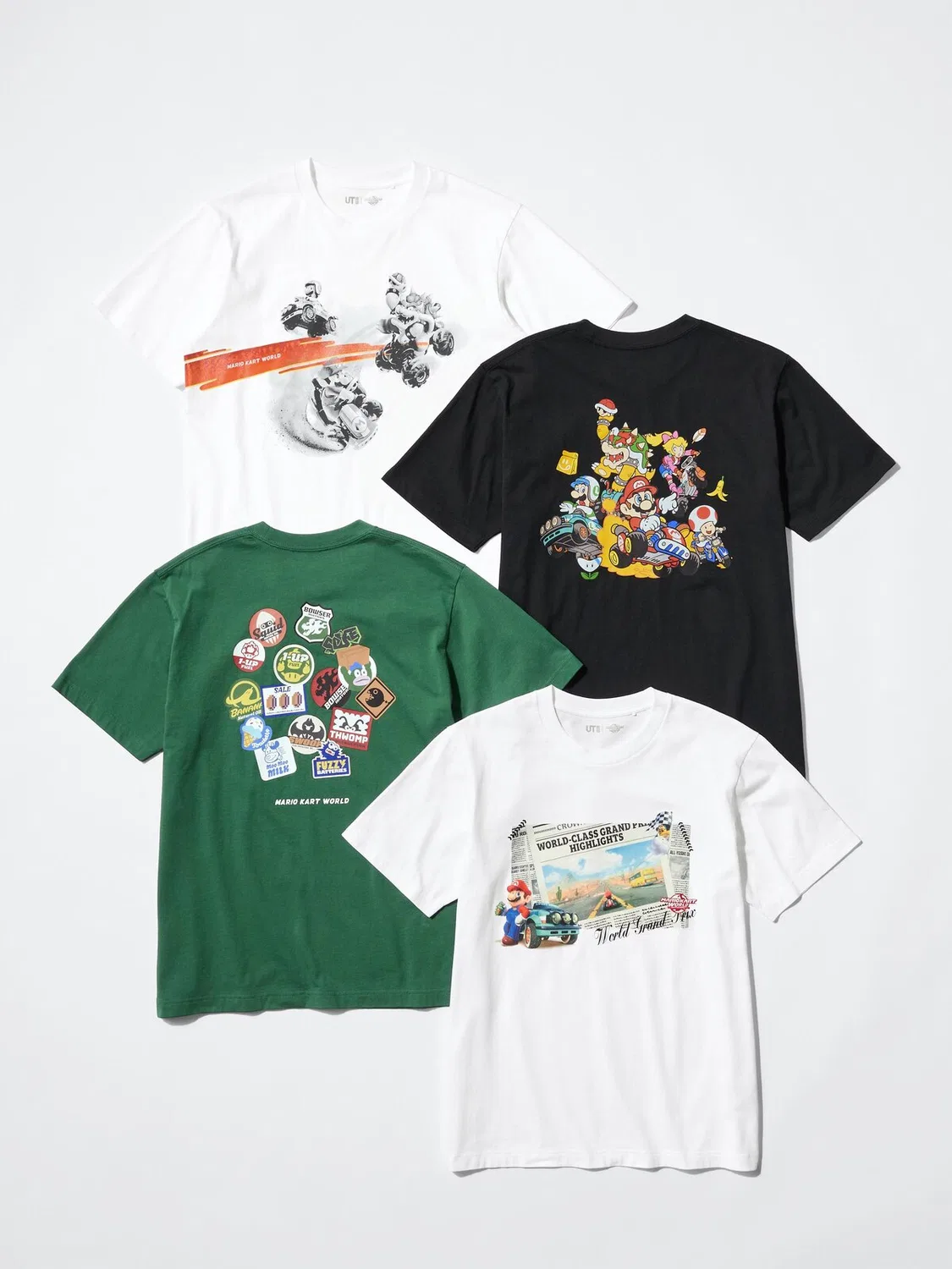 Футболка Uniqlo UT с графическим принтом Mario Kart World, белый — фото 4
