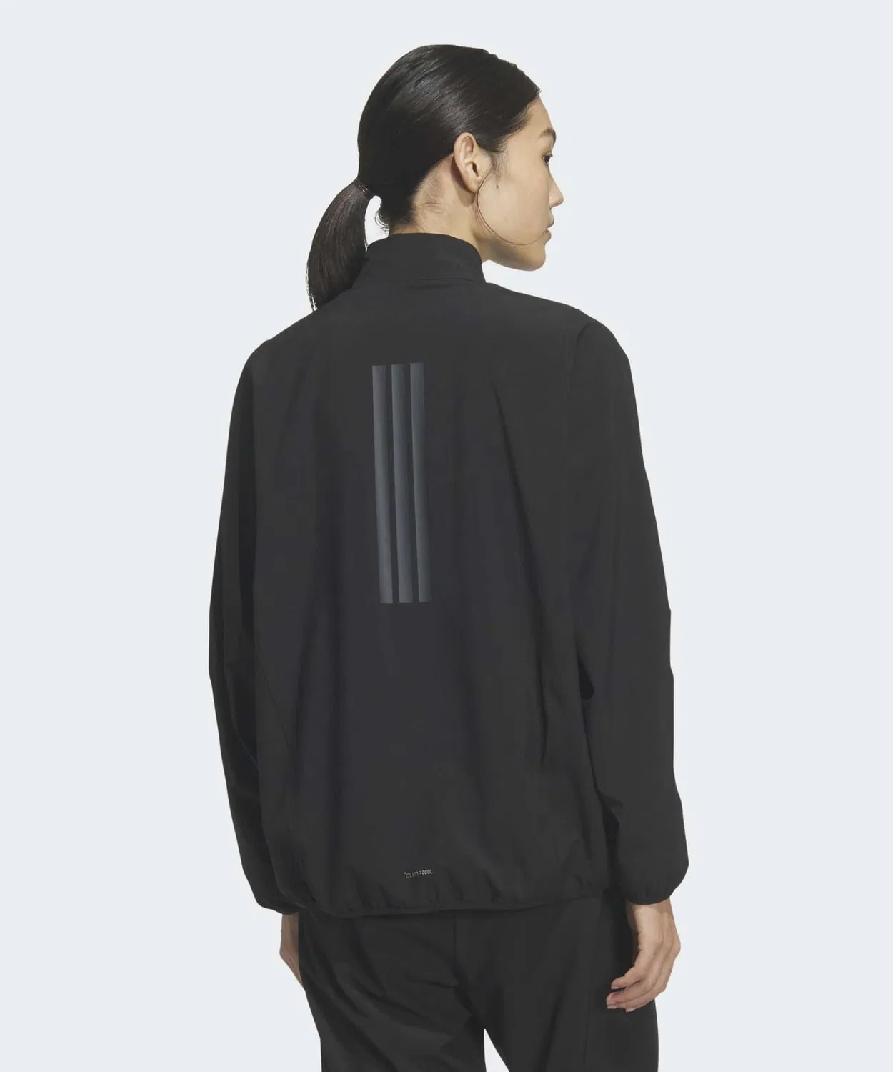 Женская куртка-ветровка свободного кроя с высоким воротником, Adidas, Black — фото 2