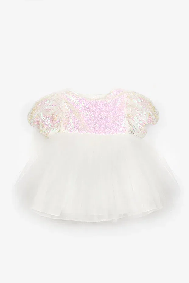 Детское платье для девочек с пайетками Amber Le Mabelle, White
