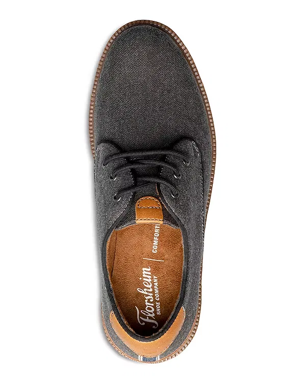 Детские классические туфли для мальчиков на шнуровке Highland Jr. Canvas Plain Toe Oxfords Florsheim Kids, черный — фото 4