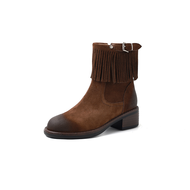 Yeezyy Reezy Женские коричневые полусапожки на каблуке 5 см, цвет Brown