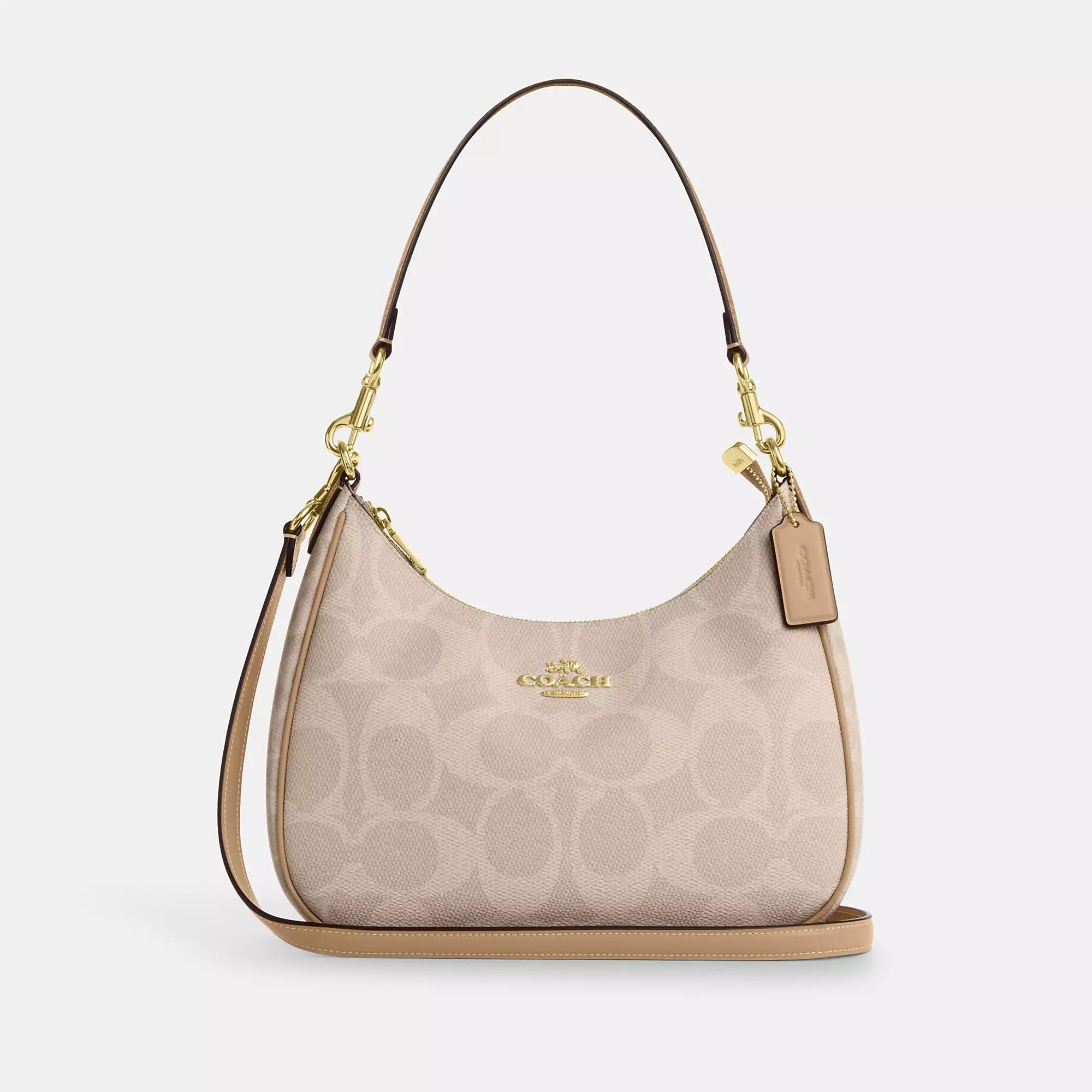 

Сумка-хобо Teri от Coach Outlet из холщовой ткани Blocked Signature, цвет gold/sand/tan, Бежевый, Сумка-хобо Teri от Coach Outlet из холщовой ткани Blocked Signature, цвет gold/sand/tan