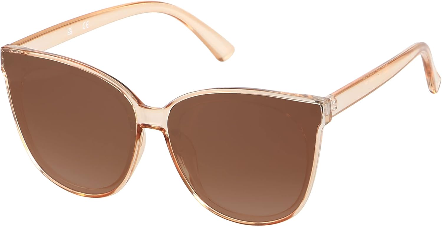 

Солнцезащитные очки LYZOIT Oversized Cat Eye для женщин, большие очки в оправе "кошачий глаз", комплект из 2 штук, модные винтажные солнцезащитные очки, Champagne | Polarized Lens