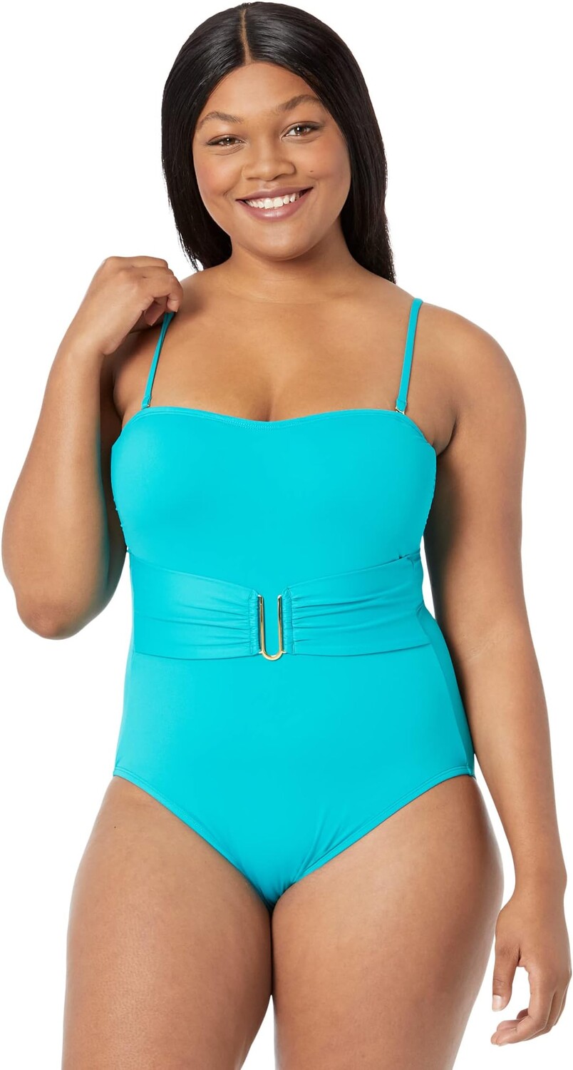 

Купальник La Blanca Island Goddess Belted Bandeau Mio, цвет Turquoise