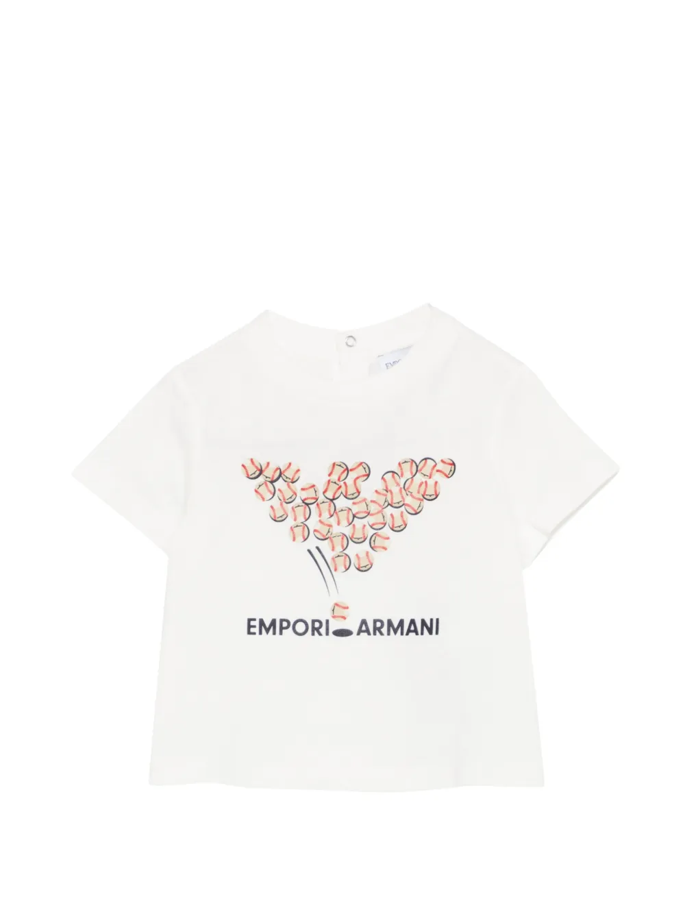 

Футболка с бейсбольным принтом Emporio Armani Kids, белый