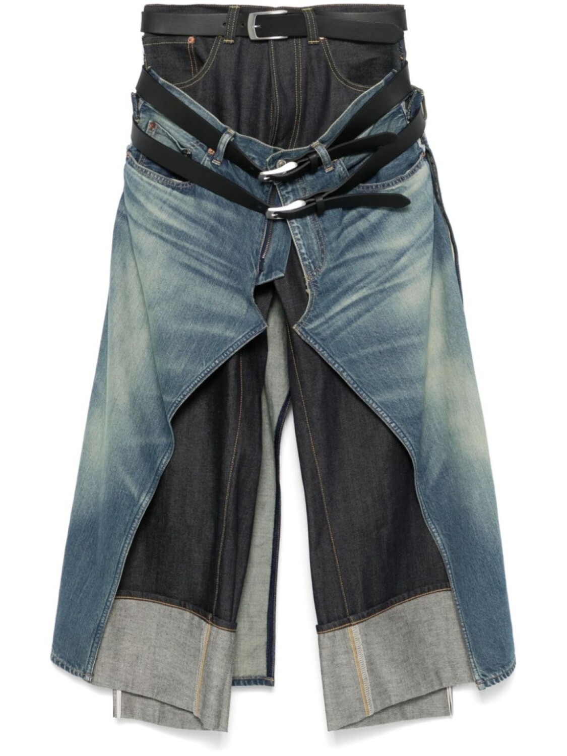 

Джинсы с поясом Junya Watanabe, черный