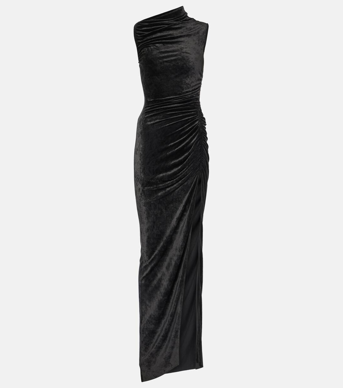 

Платье из бархатного джерси Lilies Svita со сборками Rick Owens, черный