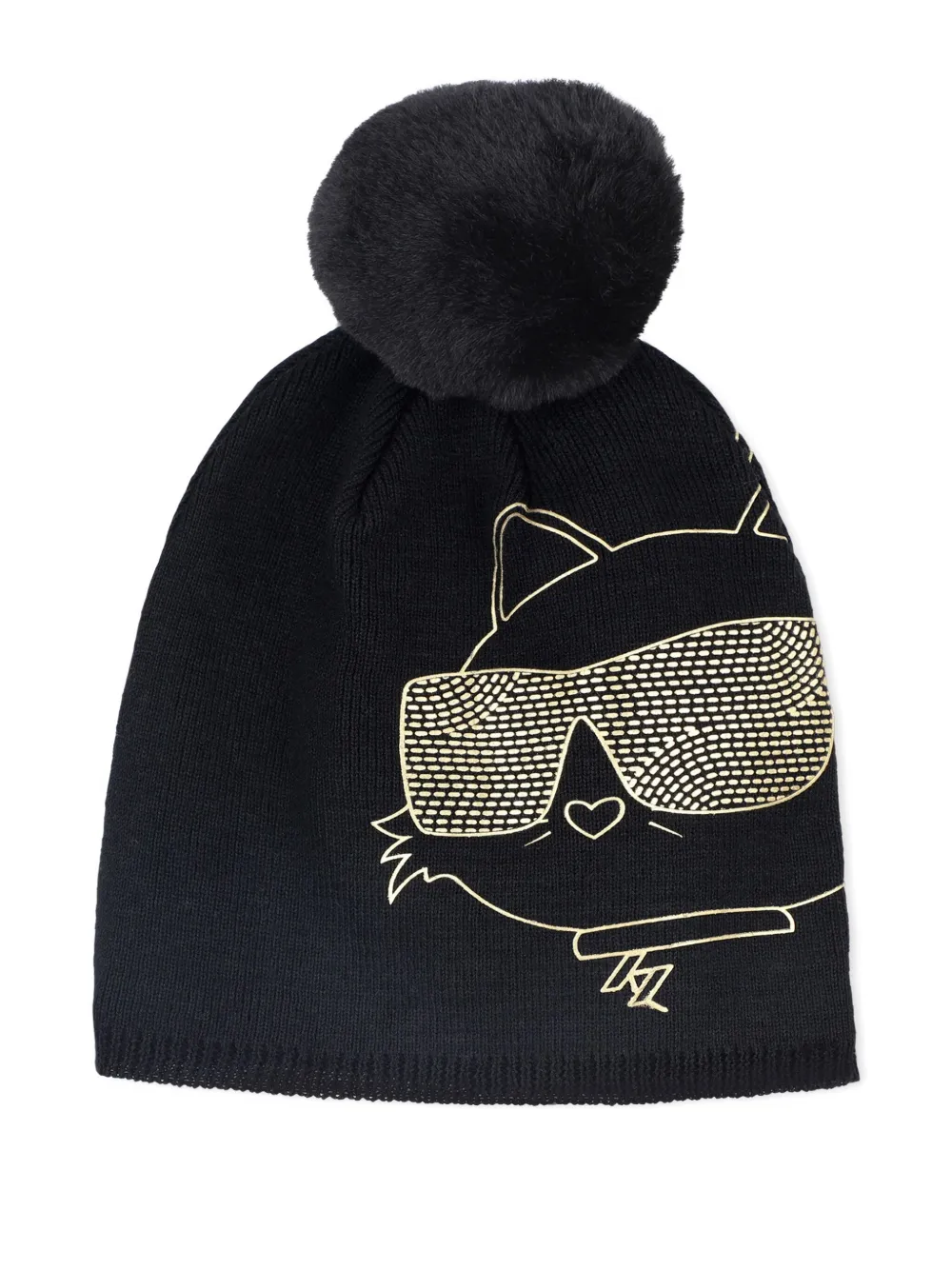 

Шапка бини с принтом Choupette KARL LAGERFELD KIDS, черный