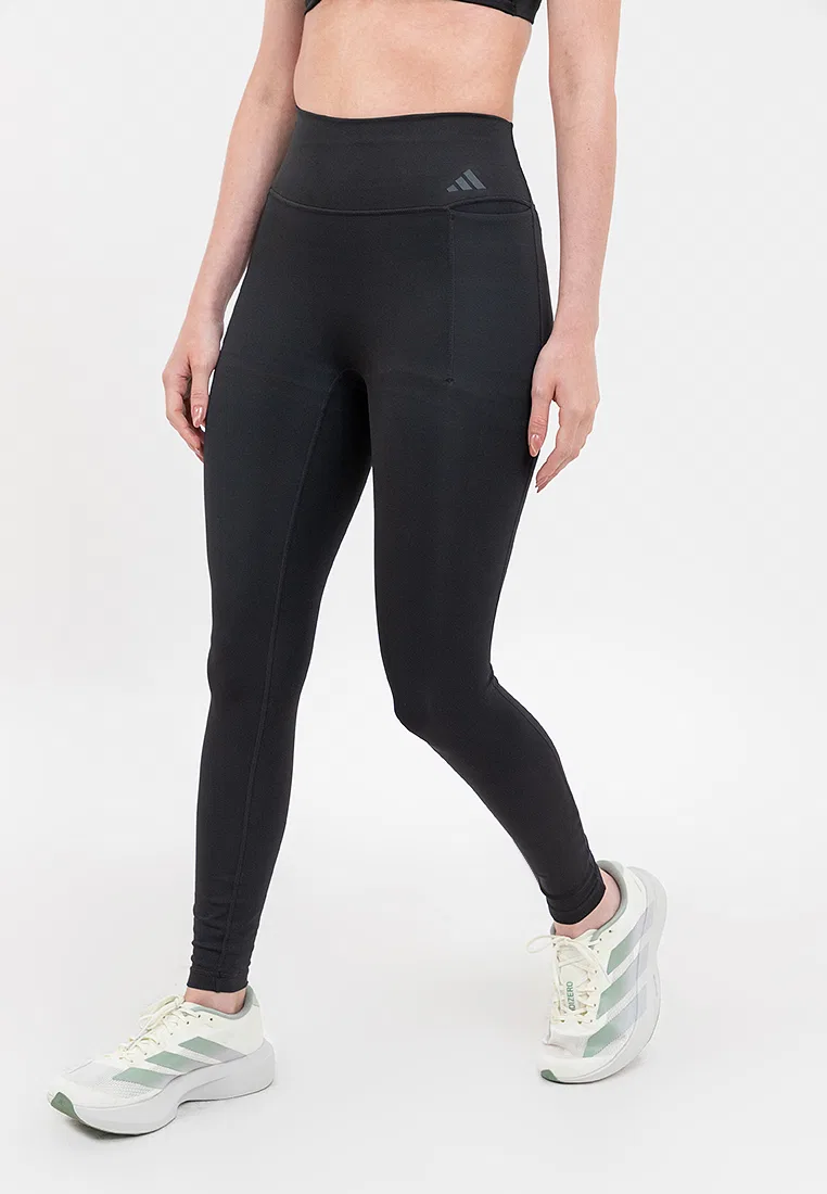 Леггинсы для тренировок, полная длина, Optime Workout Adidas, черный