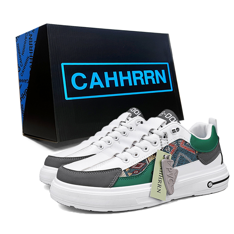 

CAHHRRN Мужские низкие кеды бело-зеленые, цвет White Green