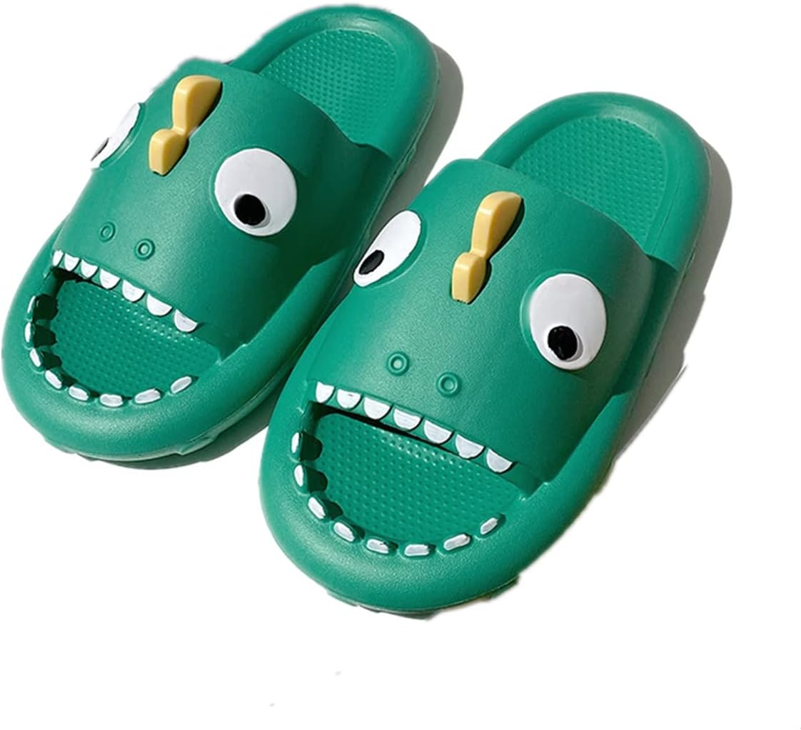 

Тапочки Aoakva в мультяшном стиле с динозавром, милые сабо и мюли для женщин и мужчин, летние тапочки для душа, нескользящие, для семейного соответствующего наряда, зеленый