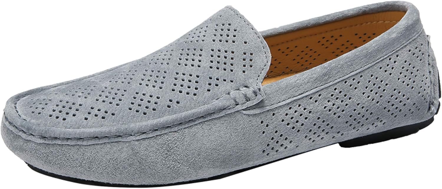 

Мужские повседневные лодочные туфли Santimon, дышащие замшевые слипоны для вождения, серый