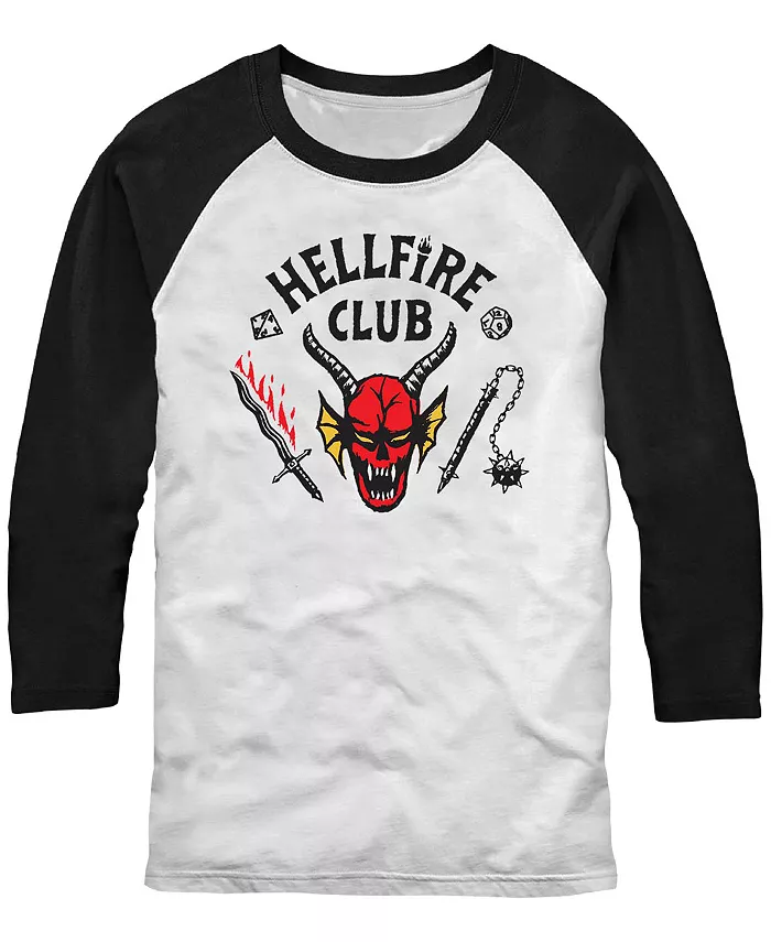 

Футболка реглан для мужчин Stranger Things Hellfire Club Fifth Sun, коричневый