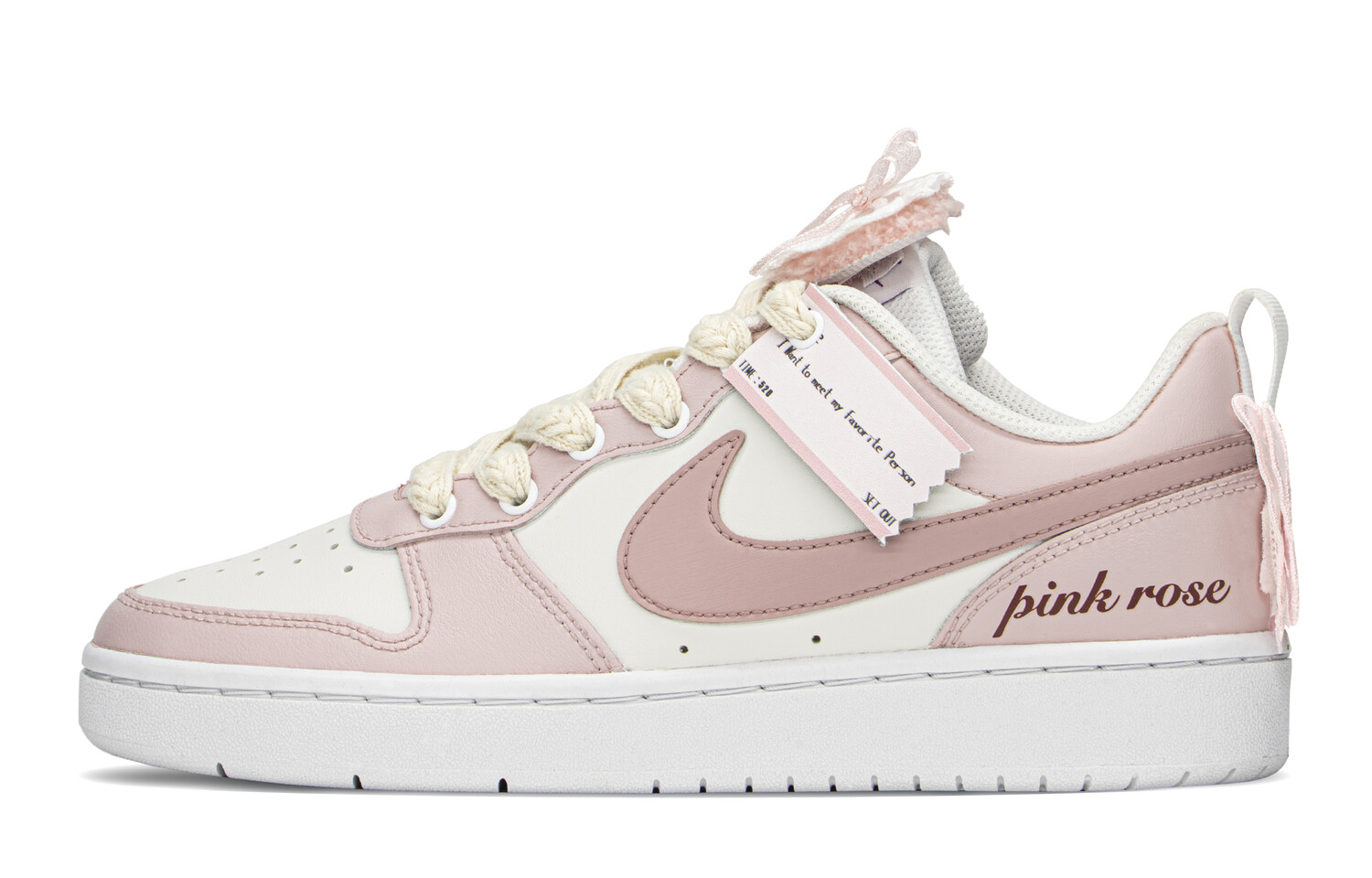 

Кроссовки Nike Court Borough Skateboard Shoes Women's Low-Top White Pink