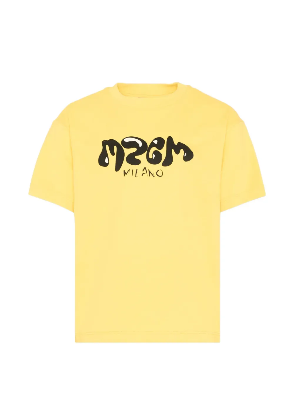 Футболка с короткими рукавами и логотипом MSGM Kids, желтый