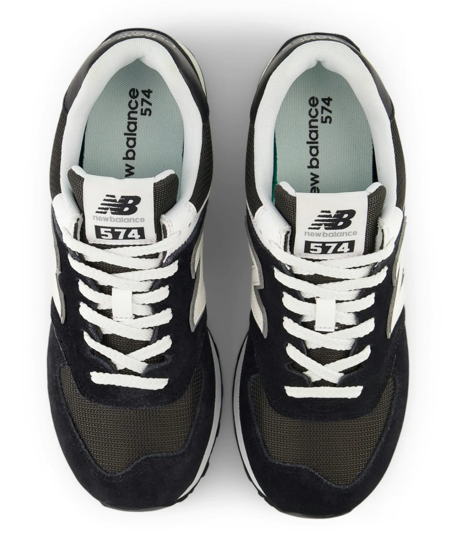 Унисекс кроссовки из замши и сетки New Balance 574 чёрные — фото 4