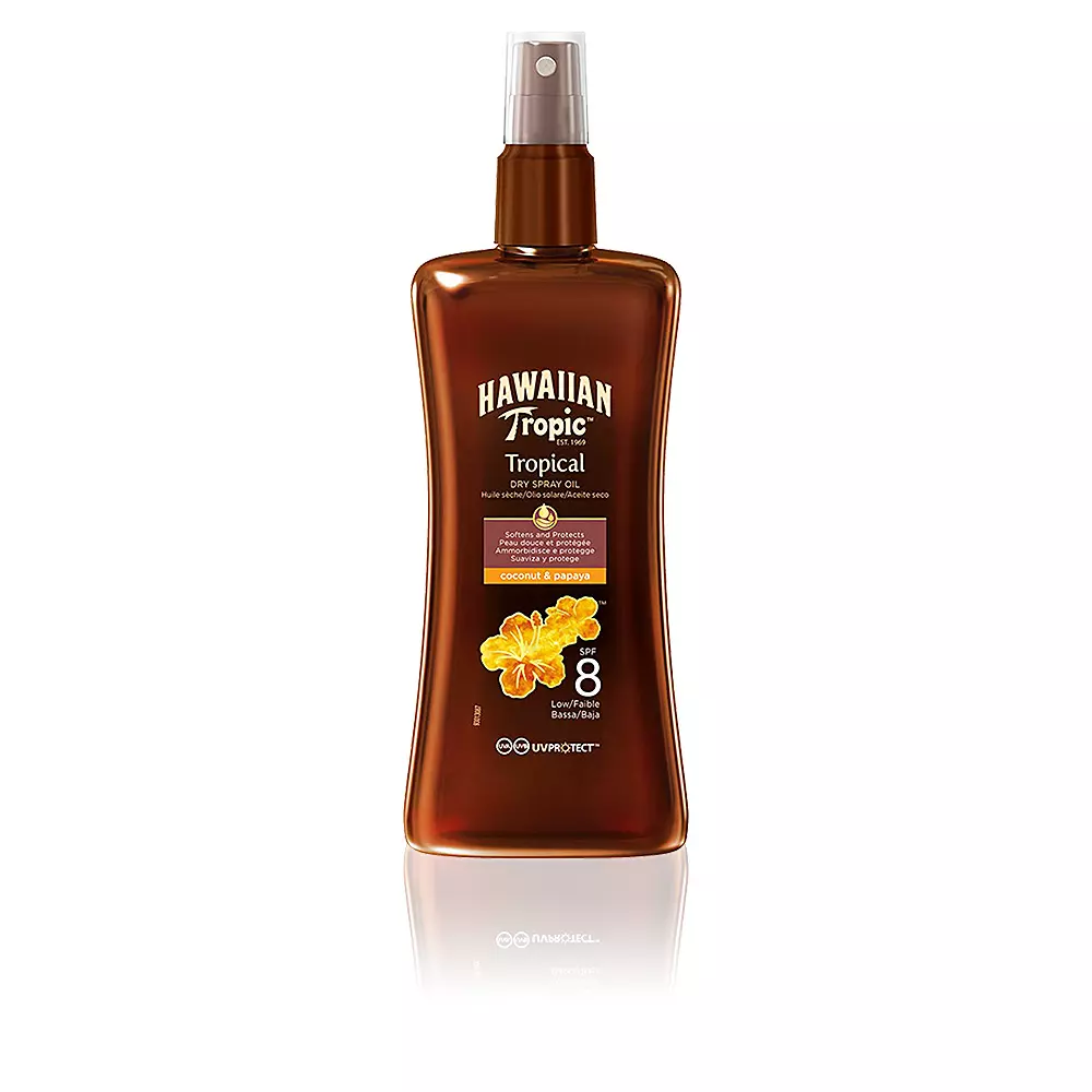 

Солнцезащитный крем Coconut & Papaya Dry Oil Spf8 Spray Hawaiian Tropic, 200 мл