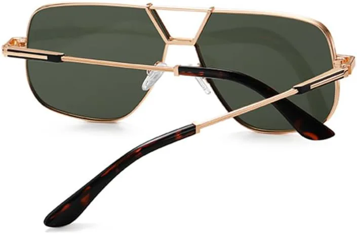 

Поляризованные солнцезащитные очки для мужчин, большие, с металлическим двойным каркасом, для использования на открытом воздухе, с защитой от ультрафиолета HDUBFY, 2