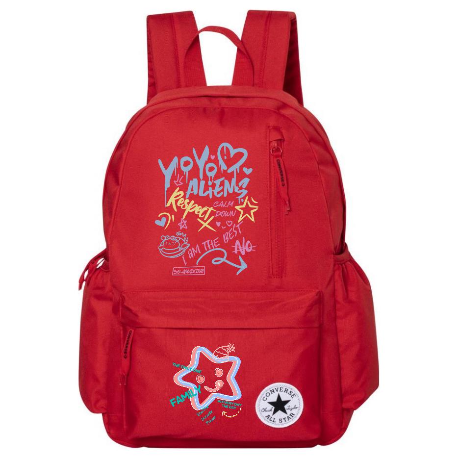 

Converse Полиэстеровый рюкзак унисекс красный, Letter Graffiti
