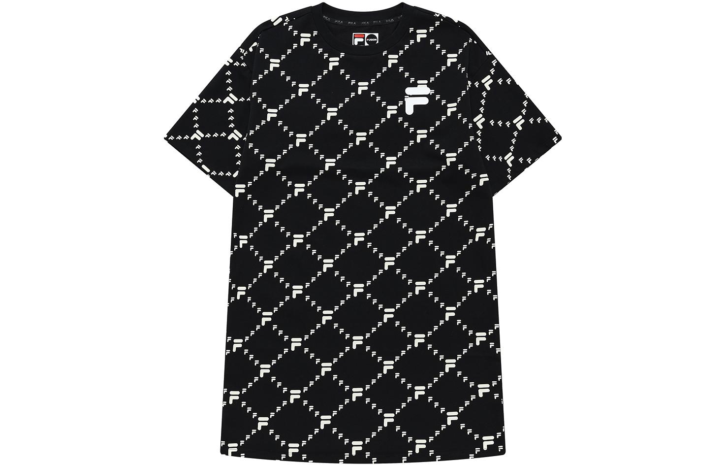 

FILA FUSION Платье с короткими рукавами женское, черное как смоль