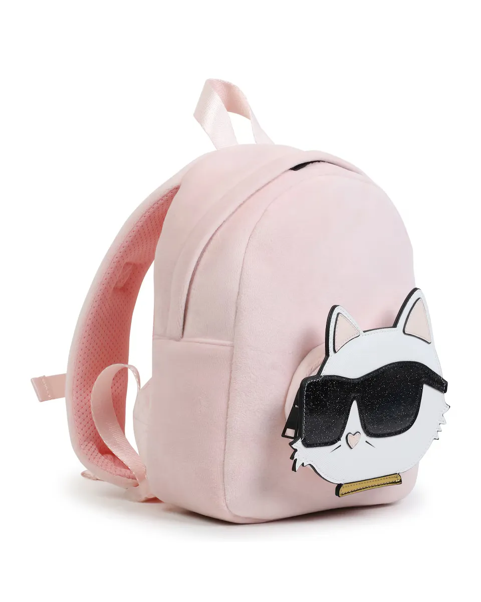 

Бархатный рюкзак для маленькой девочки Karl Lagerfeld Kids, цвет Rosa