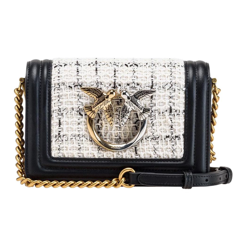 

PINKO Хлопковая сумка через плечо с мелкозернистой кожей