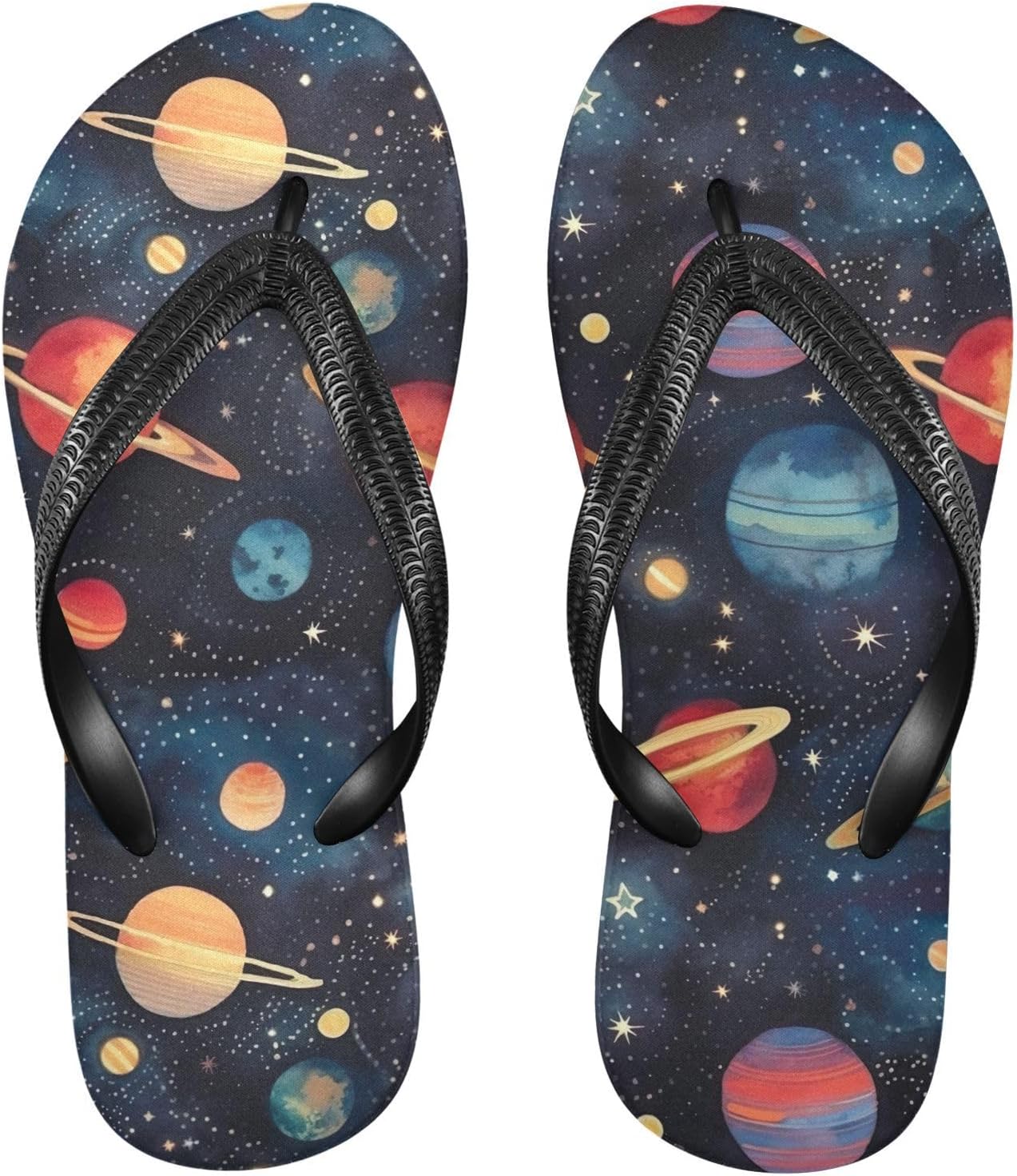 

Женские и мужские шлепанцы с принтом планет, пляжные, резиновые, нескользящие, летние тапочки, сандалии для душа Sinestour, Space Planets