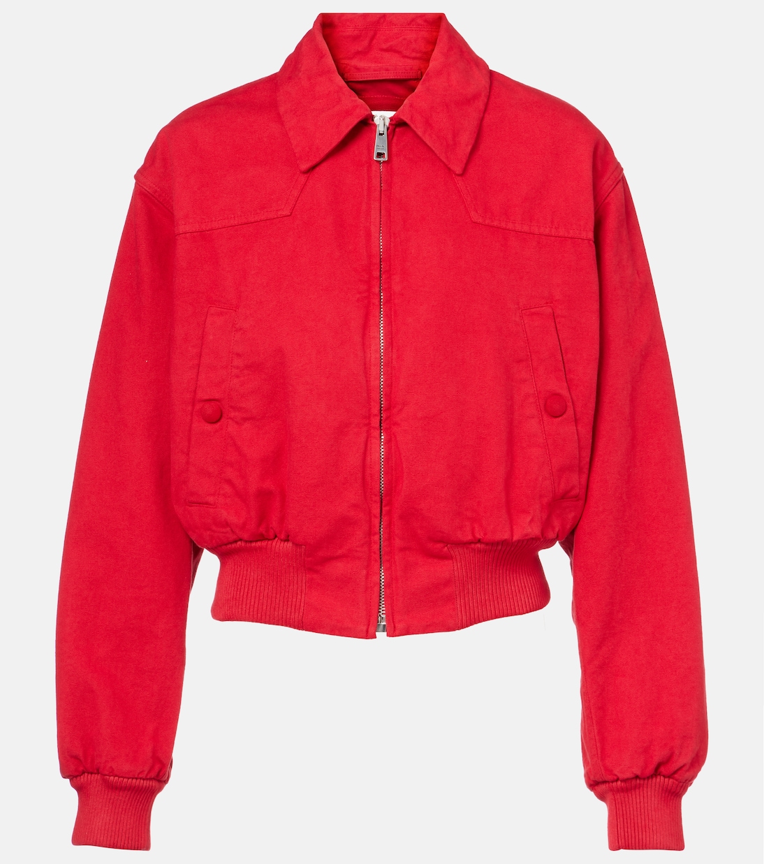 

Укороченная хлопковая куртка-бомбер Prada, Rosso