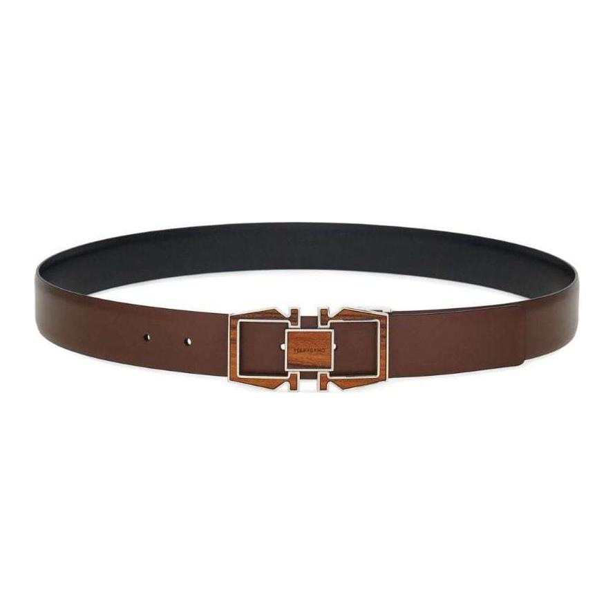 

Ремень Ferragamo из телячьей кожи с гладкой пряжкой, мужской, коричневого цвета, ширина 3,2 см