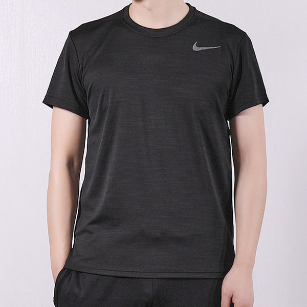 Футболка superset top ss training sports breathable round neck short sleeve black Nike, черный — фото 3