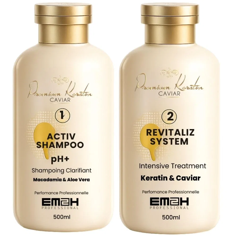 Набор для бразильского кератинового выпрямления Premium Keratin Caviar Em2H Cosmetics