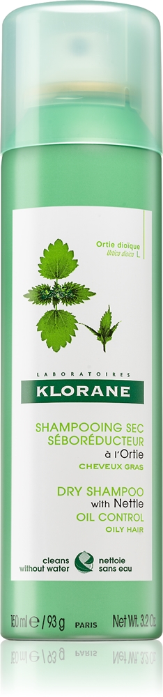 

Сухой шампунь с крапивой для жирных волос Klorane, 150 мл