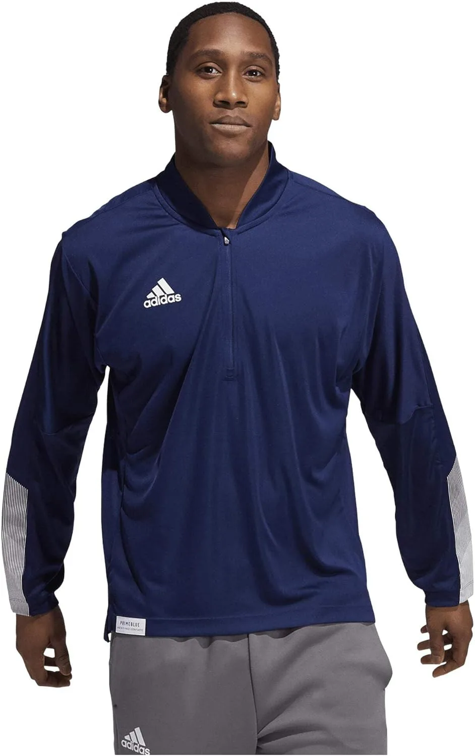 Толстовка Adidas с длинным рукавом и молнией на 1/4, Team Collegiate Burgundy/White — фото 2