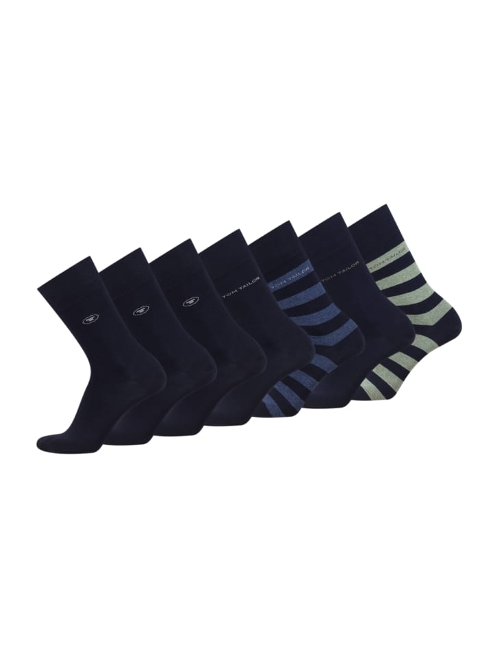 

Tom Tailor Набор из 7 простых носков в подарочной коробке, темно-синего цвета