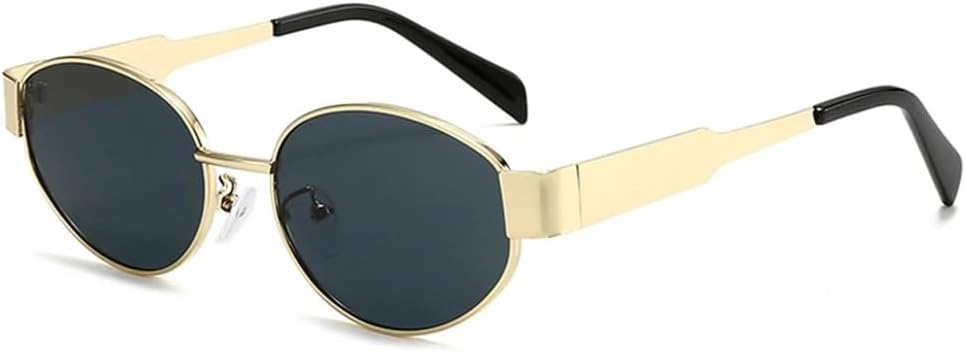 

Панк-очки в овальной металлической оправе для женщин, защита от УФ-излучения UV400, прозрачные линзы с градиентом «океан» для занятий спортом на открытом воздухе, бега и езды на велосипеде generic, Golden Grey