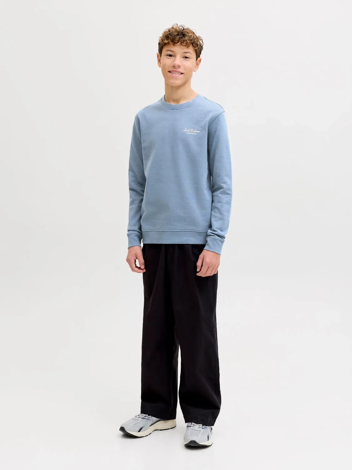 Свитшот с принтом, JACK & JONES Junior, blue mirage — фото 4