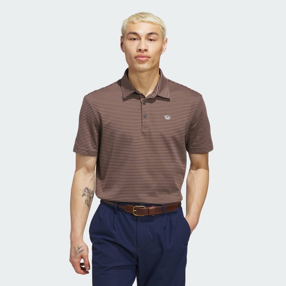 Поло в полоску из пике Originals Adidas, brown