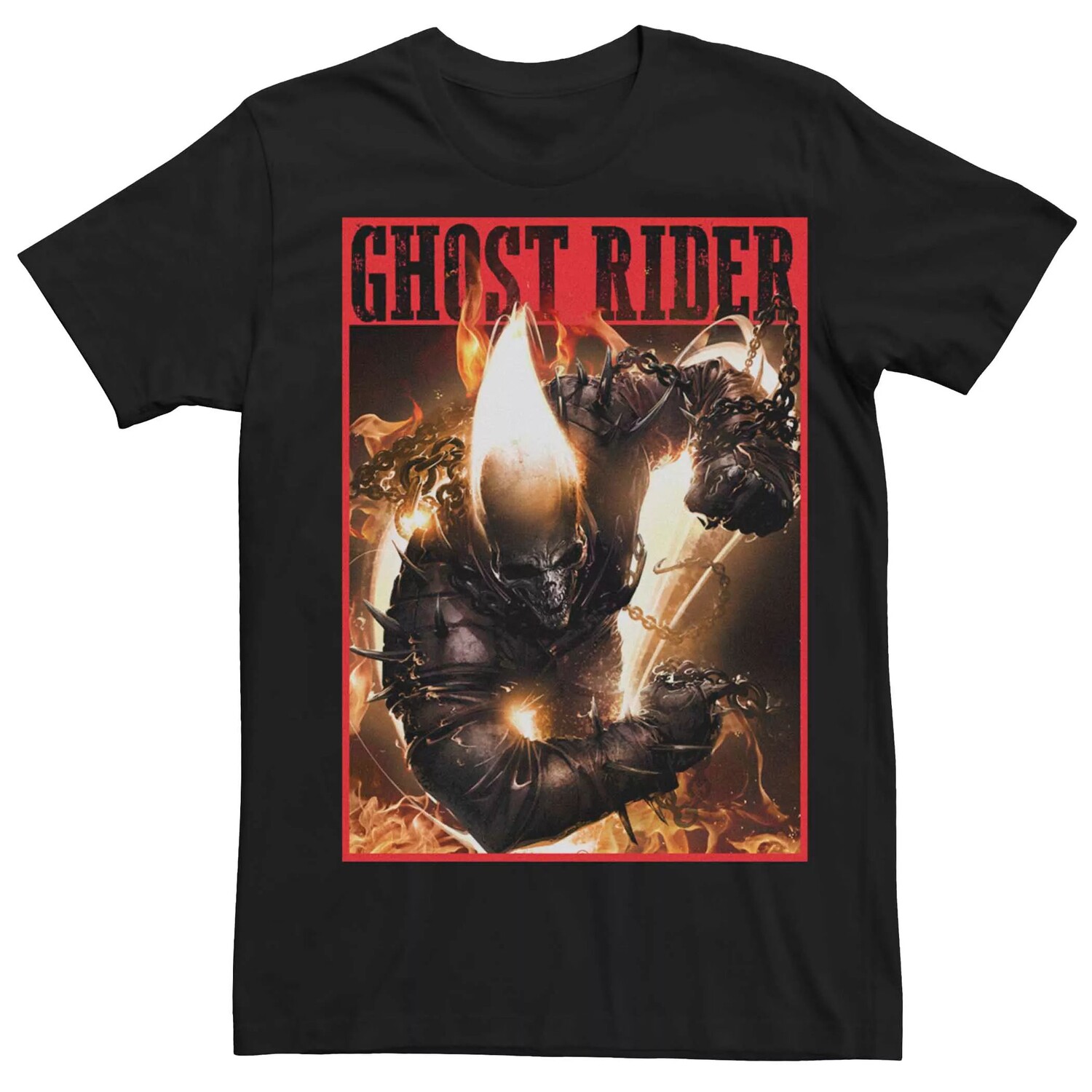 

Мужская футболка с плакатом и пламенной цепочкой Marvel Ghost Rider Licensed Character