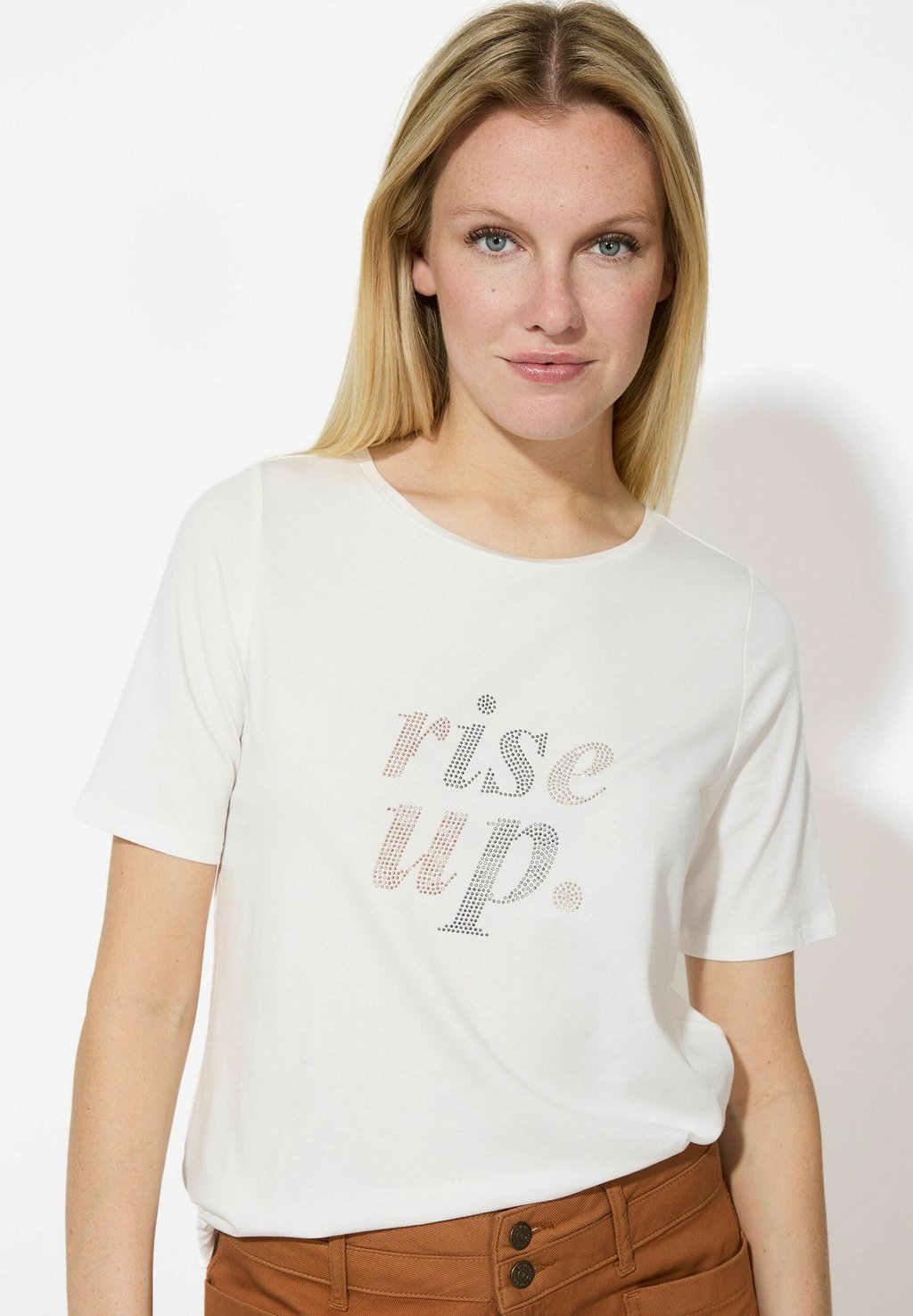 

Футболка с принтом WITH RISE UP More & More, кремовый