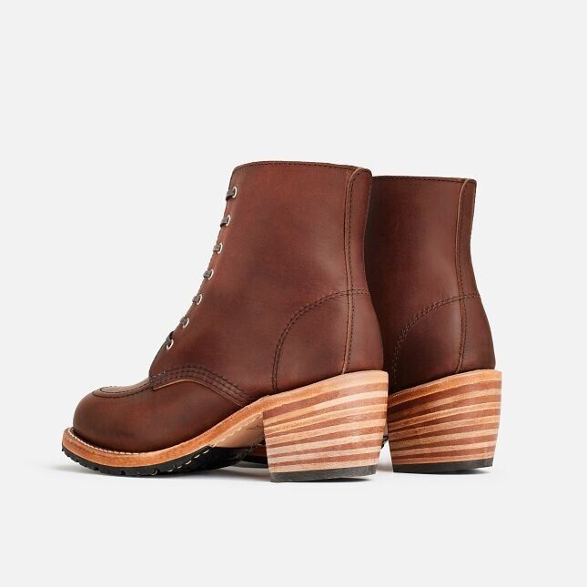 Red Wing Heritage Clara 3406 ботинки женские коричневые кожаные на шнуровке с квадратным каблуком Red Wing Shoes — фото 3