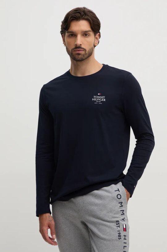 

Хлопковая рубашка с длинным рукавом Tommy Hilfiger, темно-синий